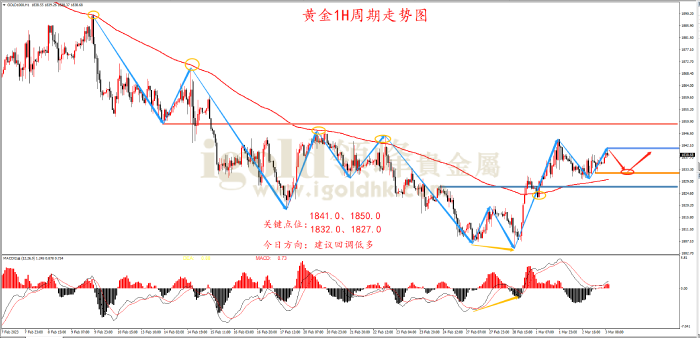 2023年3月3日黄金走势图